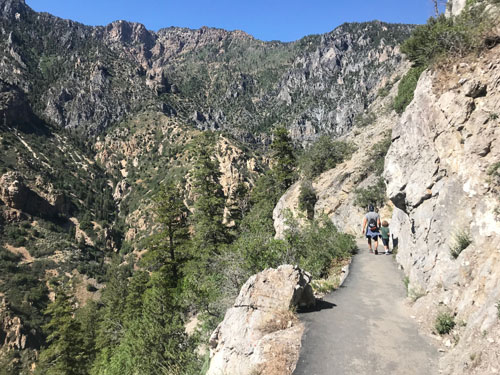 Hiking up to Timpanogos Cave National Monument in Utah with kids.