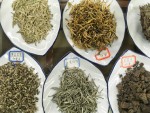 Selection of Chinese tea leaves from a Beijing tea (cha) shop.