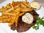 Steak frites, typical French bistro fare, from L'Express in Montreal, Canada.