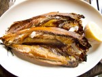 A plate of grilled Manx kippers from Dean Street Townhouse in London, England