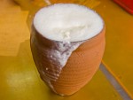 A lassi with malai from Shyam Sweets in Delhi, India.  