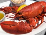 Whole lobster with butter and lemon from a restaurant on the South Shore of Nova Scotia