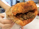 Kokorec, a tripe sandwich, in Istanbul, Turkey